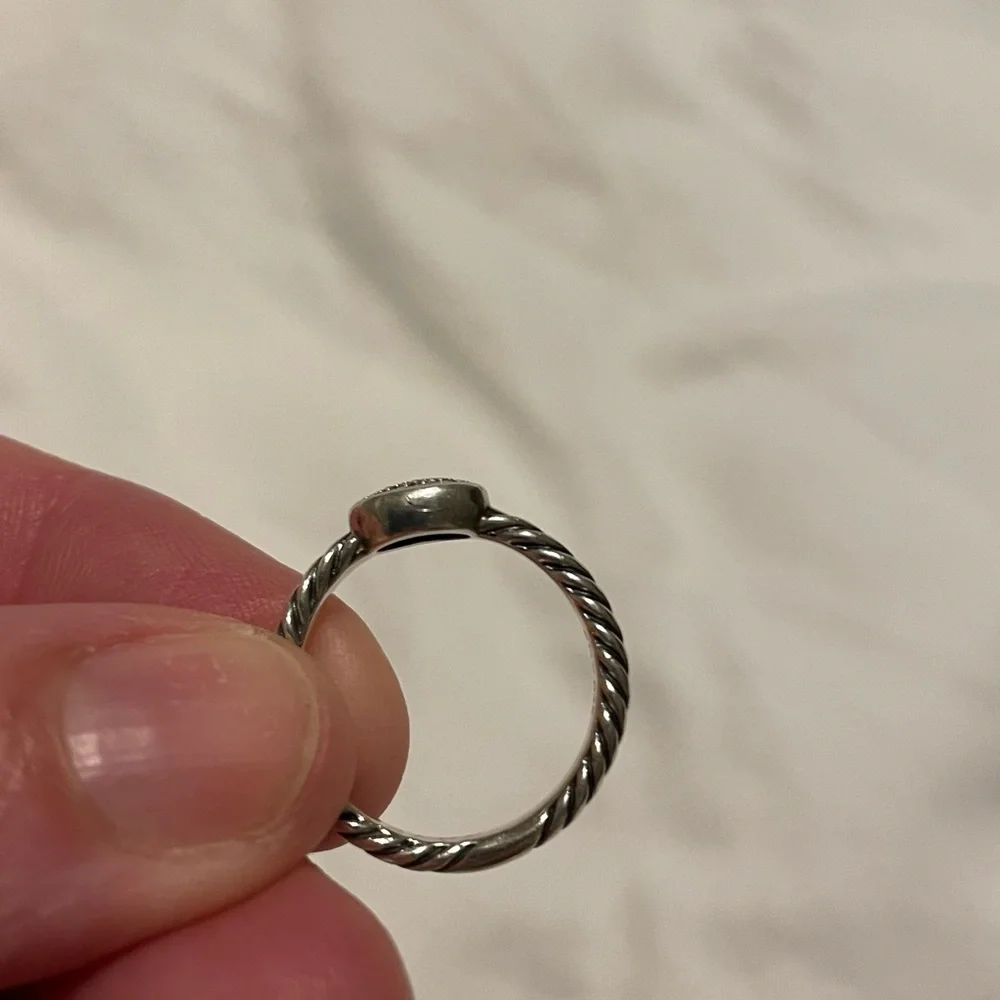 David yurman silver ring with pave diamonds - Picture 2 of 4